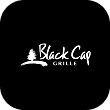 Black Cap Grille logo with white text and black background