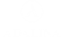 Adalina logo with elegant A monogram inside circular outline and serif lettering