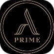 Adalina Prime logo with stylized letter A inside double circle in gold tones