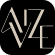 Avize logo with minimalist abstract lettering in soft neutral tones