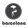 Barcelona wine bar logo with a stylized human figure inside a circle