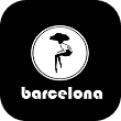 Barcelona wine bar logo with a stylized human figure inside a circle