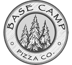 Base Camp Pizza logo with circular tree emblem