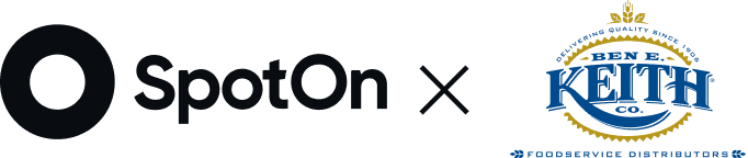 Logo of SpotOn and logo of our company's partner