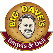 Big Dave’s Bagels & Deli logo with illustrated portrait on a bagel background