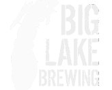 Big Lake Brewing logo with blue lake silhouette and distressed lettering