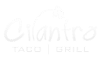 Cilantro Taco Grill logo in green script with leaf accent above text