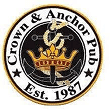Crown & Anchor Pub logo with gold crown, anchor, rope and Est. 1987 text