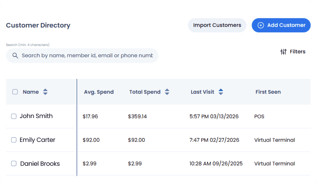 A restaurant manager looks at the transaction history of guests from their online dashboard