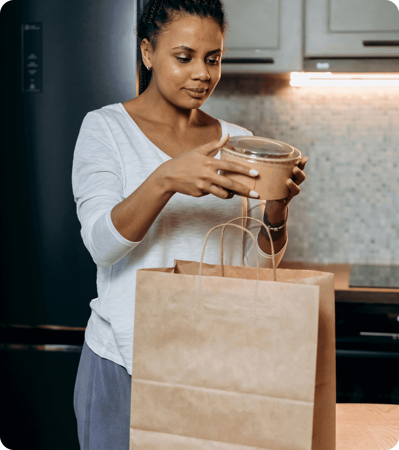 A person orders delivery from their favorite restaurant using the GoTo Place mobile app