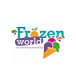 Frozen World ice cream shop and juice bar logo