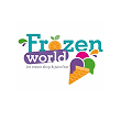 Frozen World ice cream shop and juice bar logo