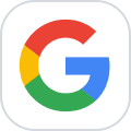 Google logo with red, yellow, green, and blue circular G design