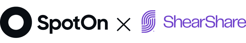 Logo of SpotOn and logo of our company's partner