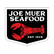 Joe Muer Seafood black and white logo with lobster illustration