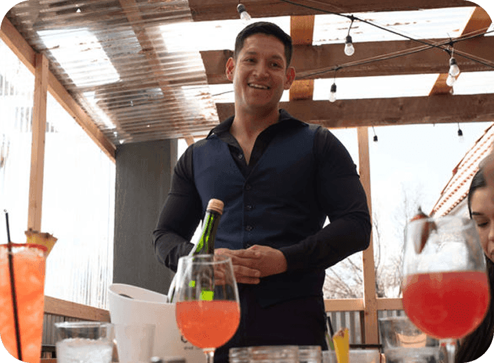 Jose Gurrola, President of Necio Mexican Kitchen, greeting guests