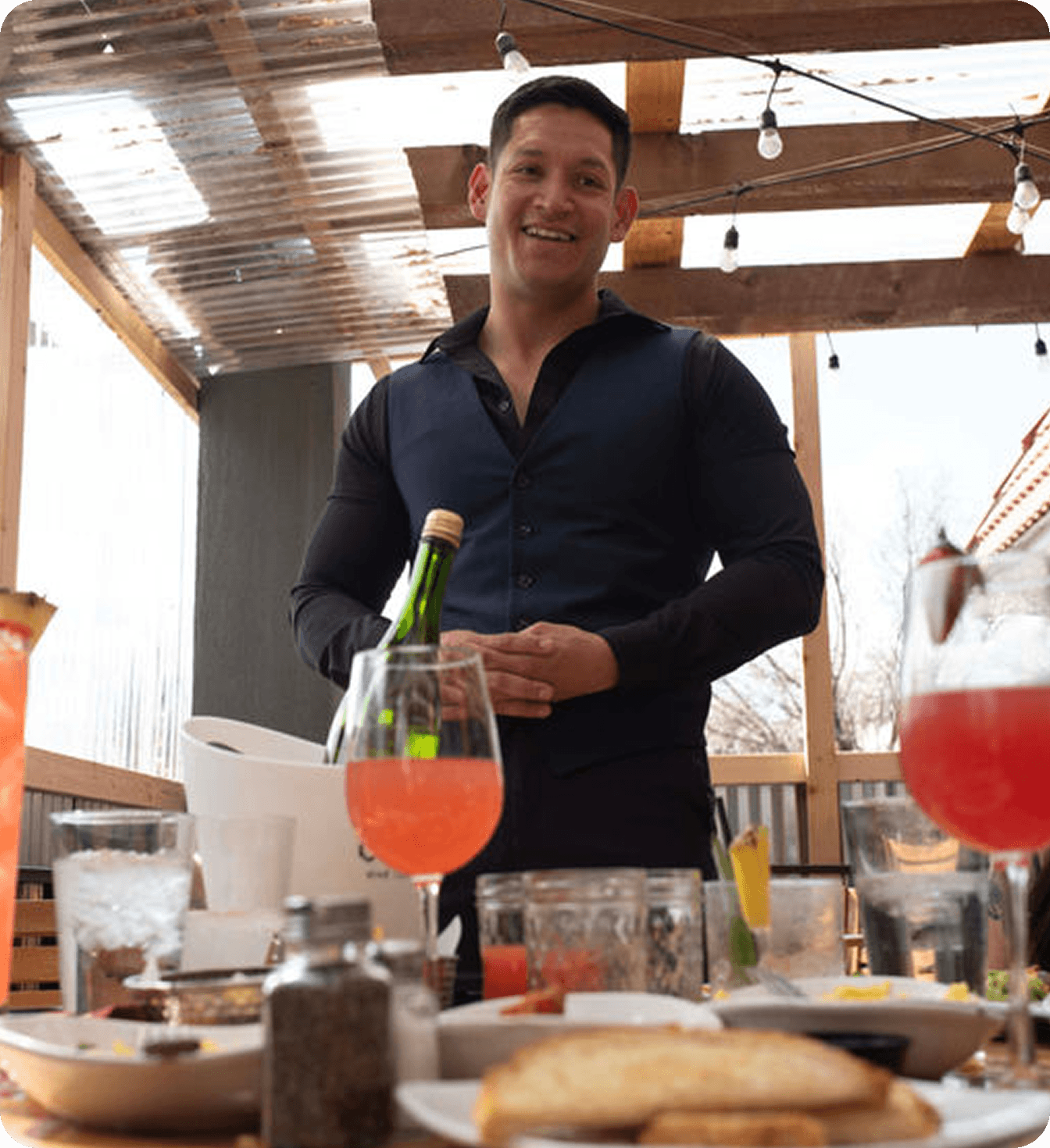 Jose Gurrola, President of Necio Mexican Kitchen, greeting guests