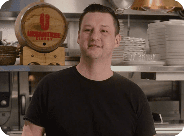 Karl Gorline, chef and owner of Avize, in an interview