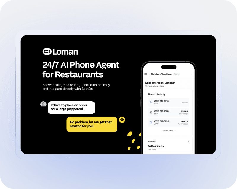 AI phone agent taking restaurant order and integrating with POS system