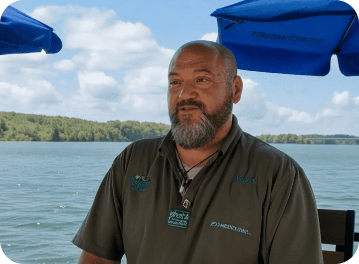 Mark "Vegas" Bergens, Director de A&B de The Mudpuppy, en una entrevista