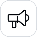 marketing icon with black outline