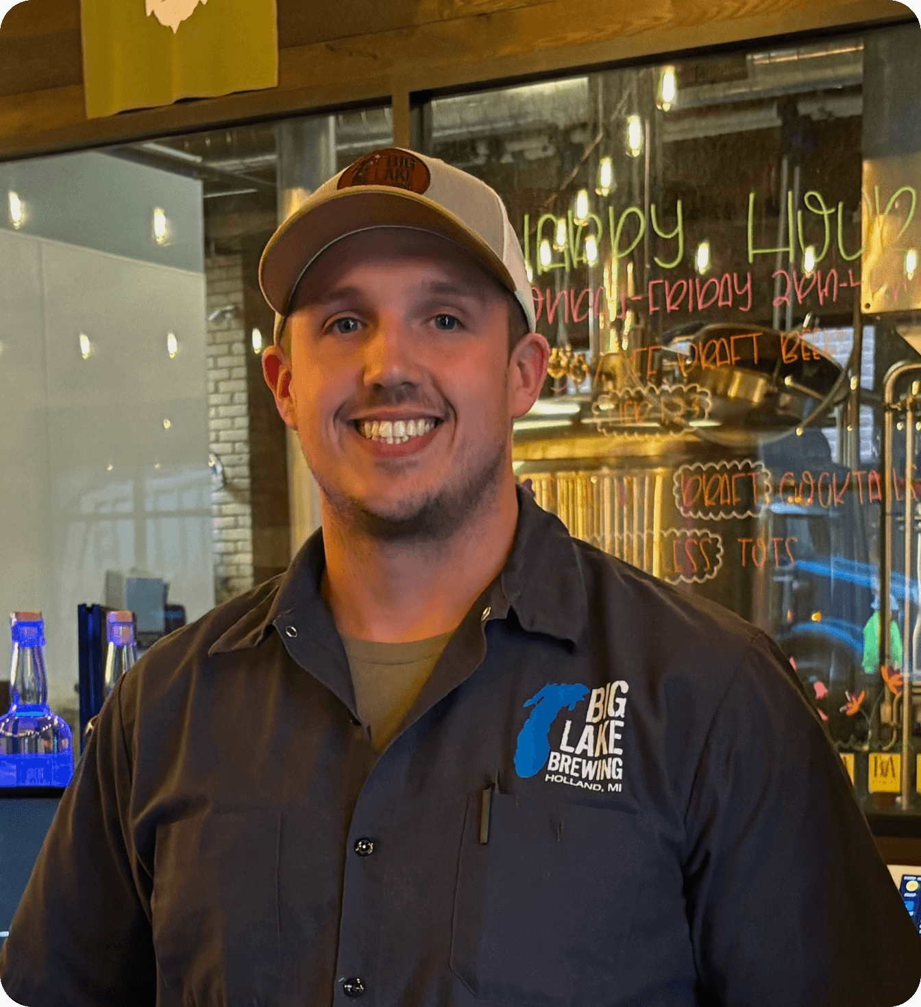 Mike Jones, GM of Big Lake Brewing, inside the brewery taproom