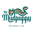 The Mudpuppy Restaurant and Bar logo with stylized salamander design