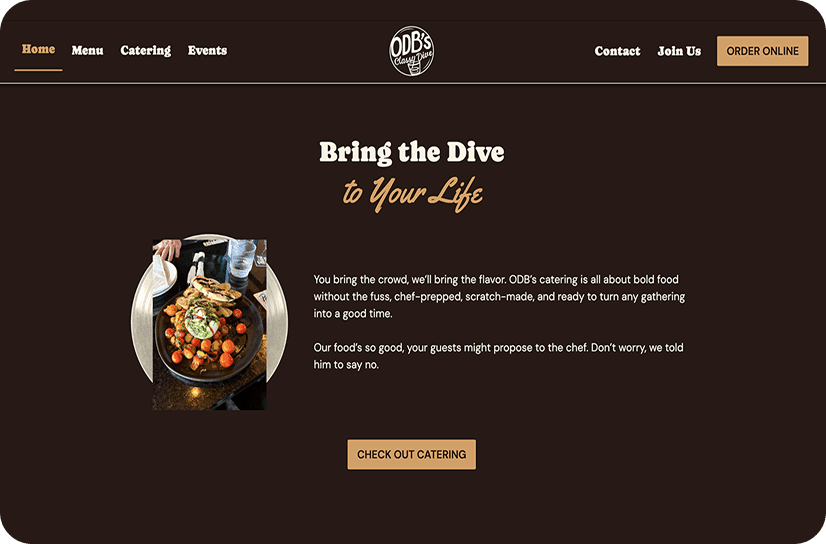Sitio web de ODB’s Classy Dive