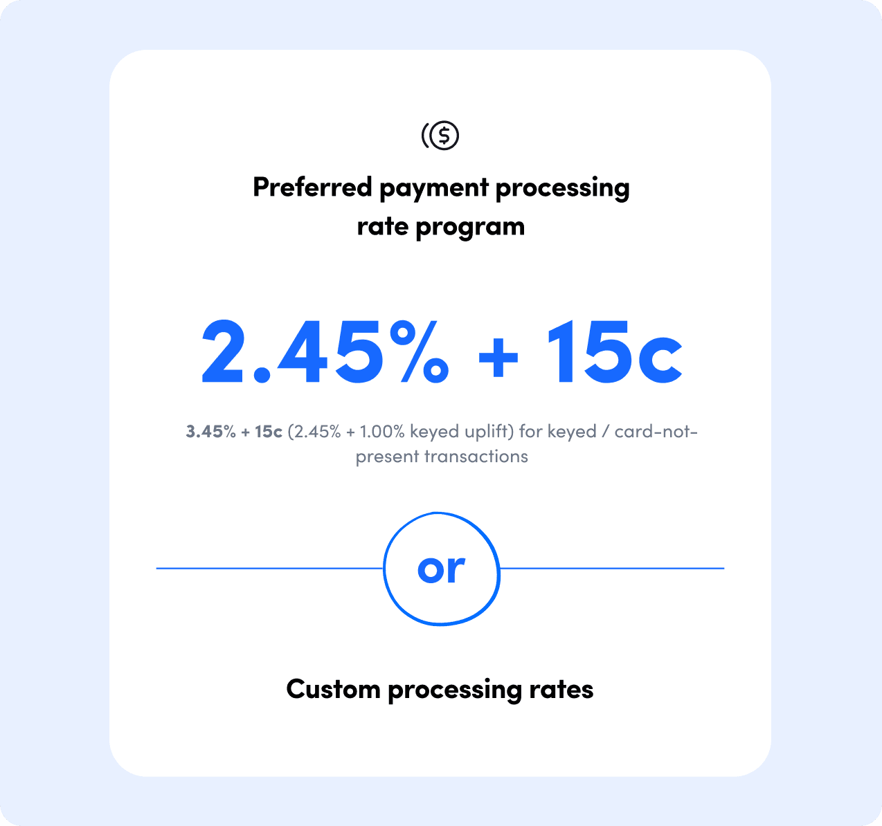 Offset title with payment data section one