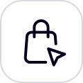 Online ordering icon with black outline