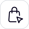 Online ordering icon with black outline