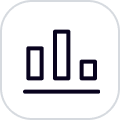 profitability analysis icon with black outline