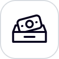 Rapid funding icon with black outline
