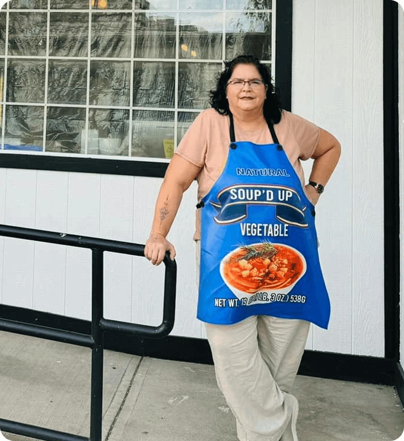 Renee Gordon, owner of Soup'd Up, standing in front of her restaurant