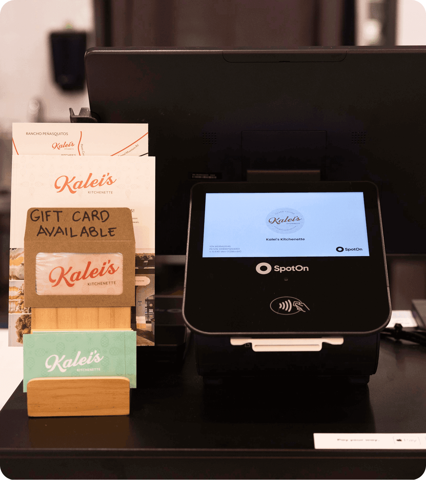 Restaurant gift card being used by a guest