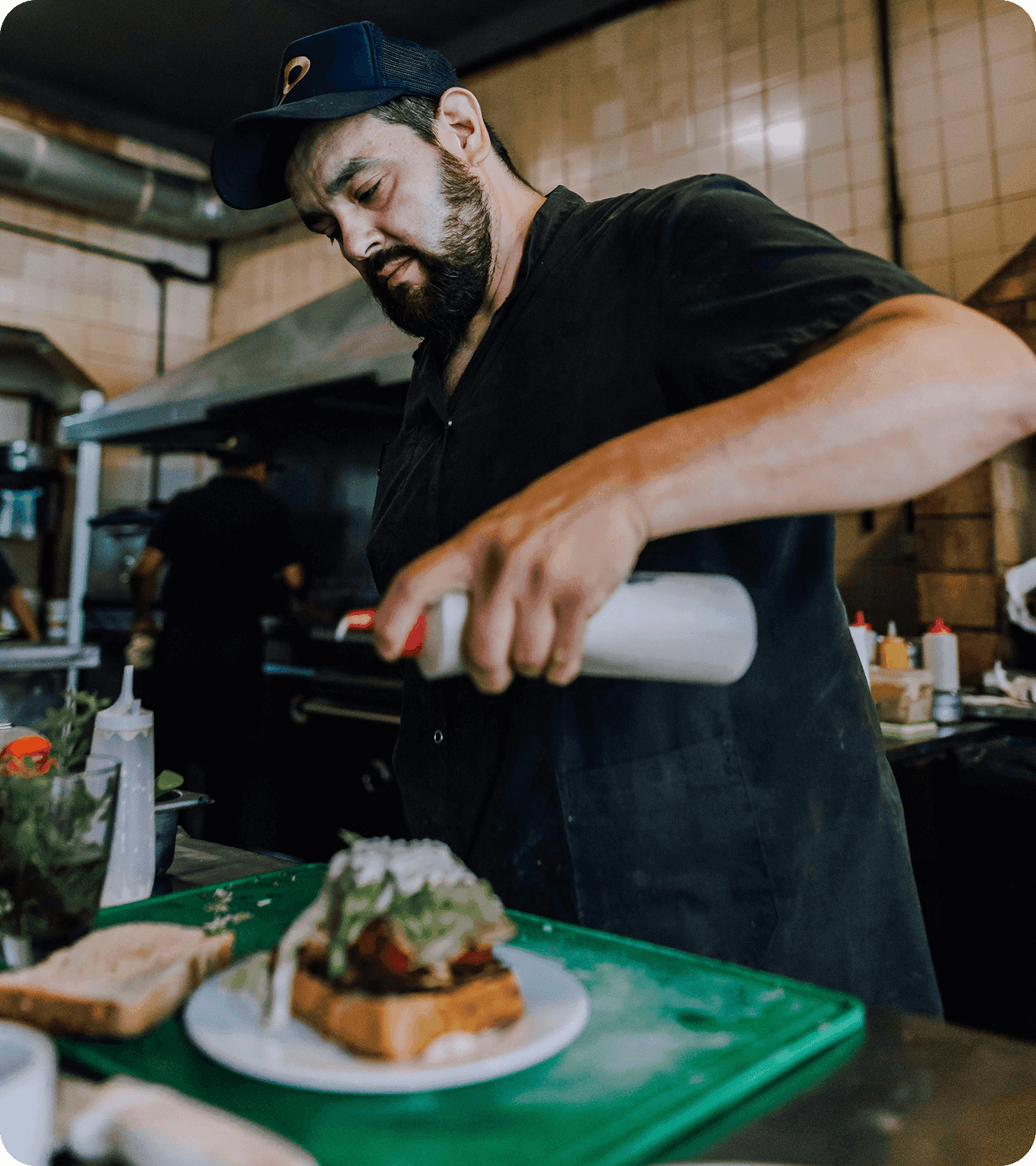 Restaurant employees in the back of house