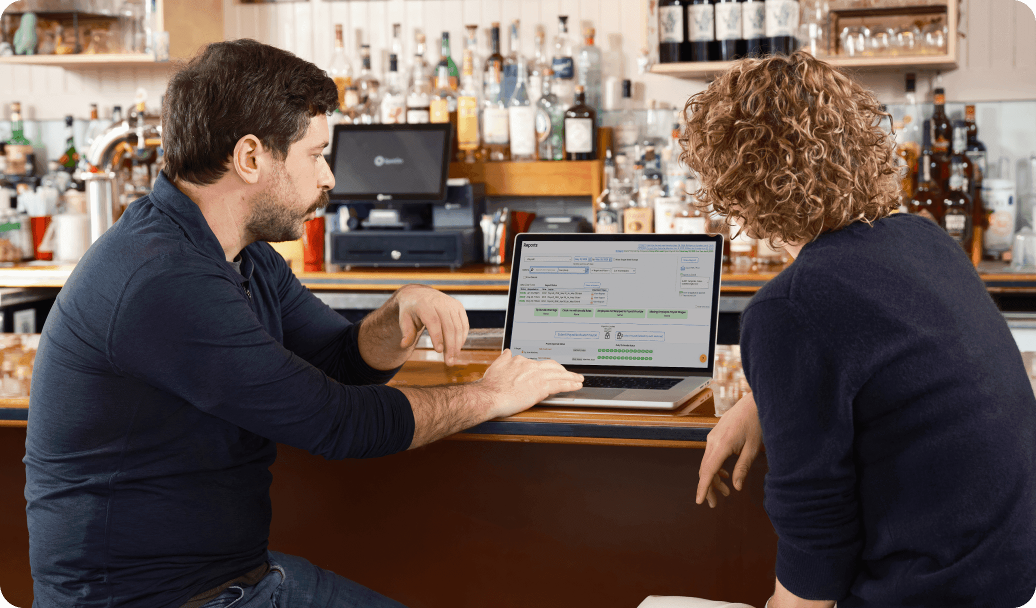 The payroll manager at a restaurant approves payroll