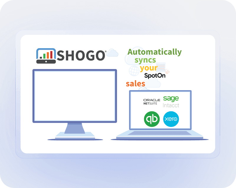 Shogo integration syncing SpotOn sales with QuickBooks, Xero, and NetSuite