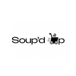 Soup’d Up restaurant logo with a soup cart design