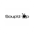 Soup’d Up restaurant logo with a soup cart design