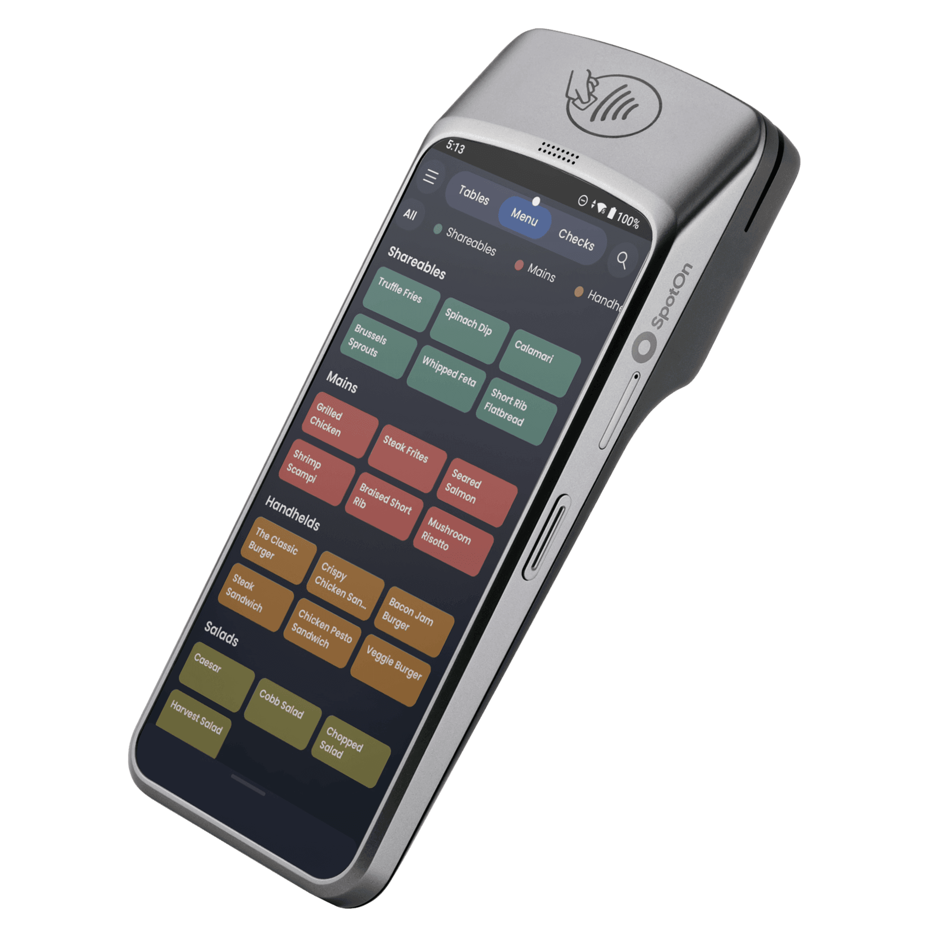 SpotOn Handheld in a casual dining restaurant