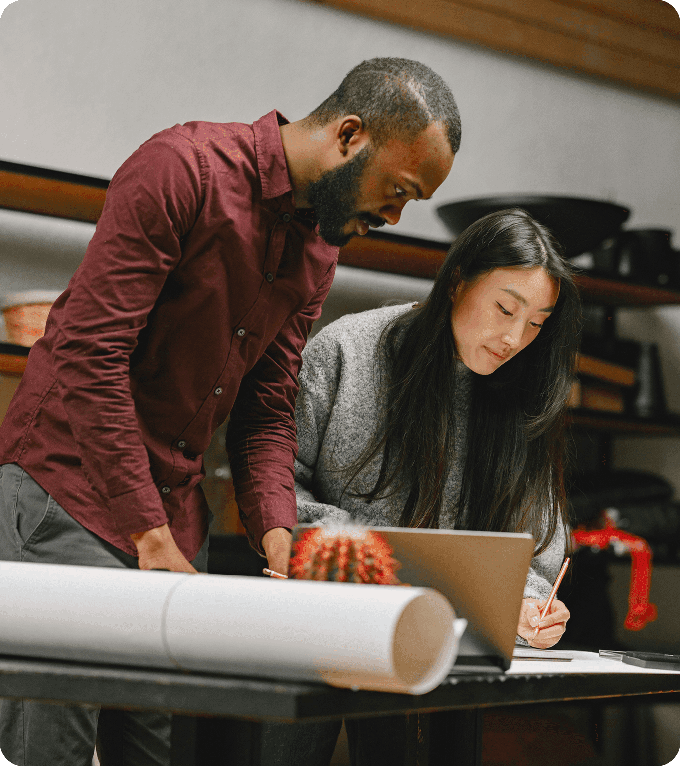 A small business owner views POS reporting