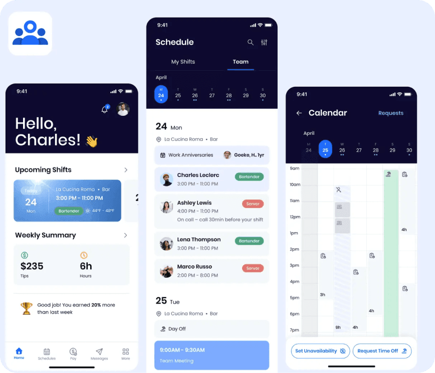 Teamwork mobile app manager views
