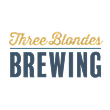 Three Blondes Brewing logo with gold script and bold block lettering
