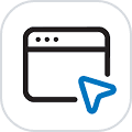 Website icon with black outline