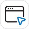 Website icon with black outline