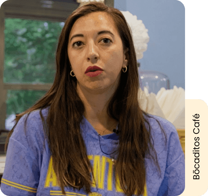 Juliana Cancelo, presidenta y copropietaria de Bōcaditos Café, en una entrevista
