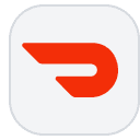 DoorDash logo with red dash design