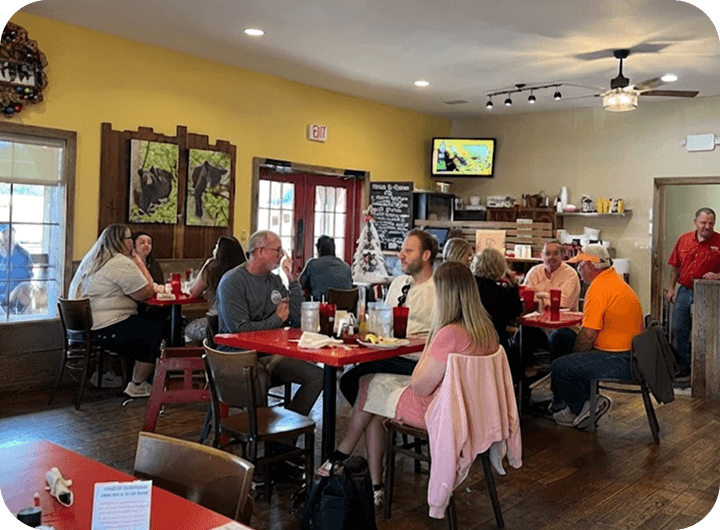 Guests dining at Elvira’s Café