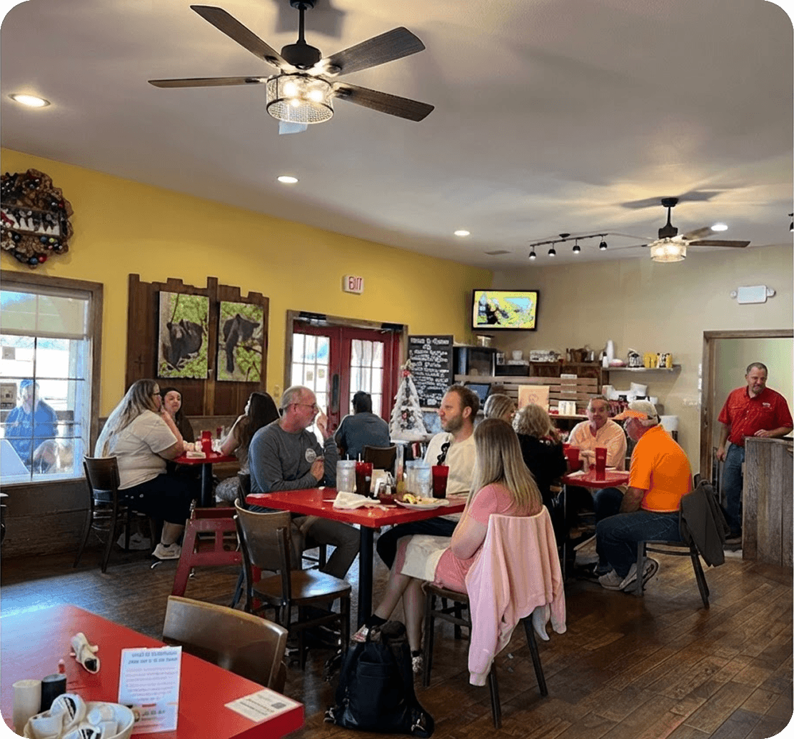 Guests dining at Elvira’s Café